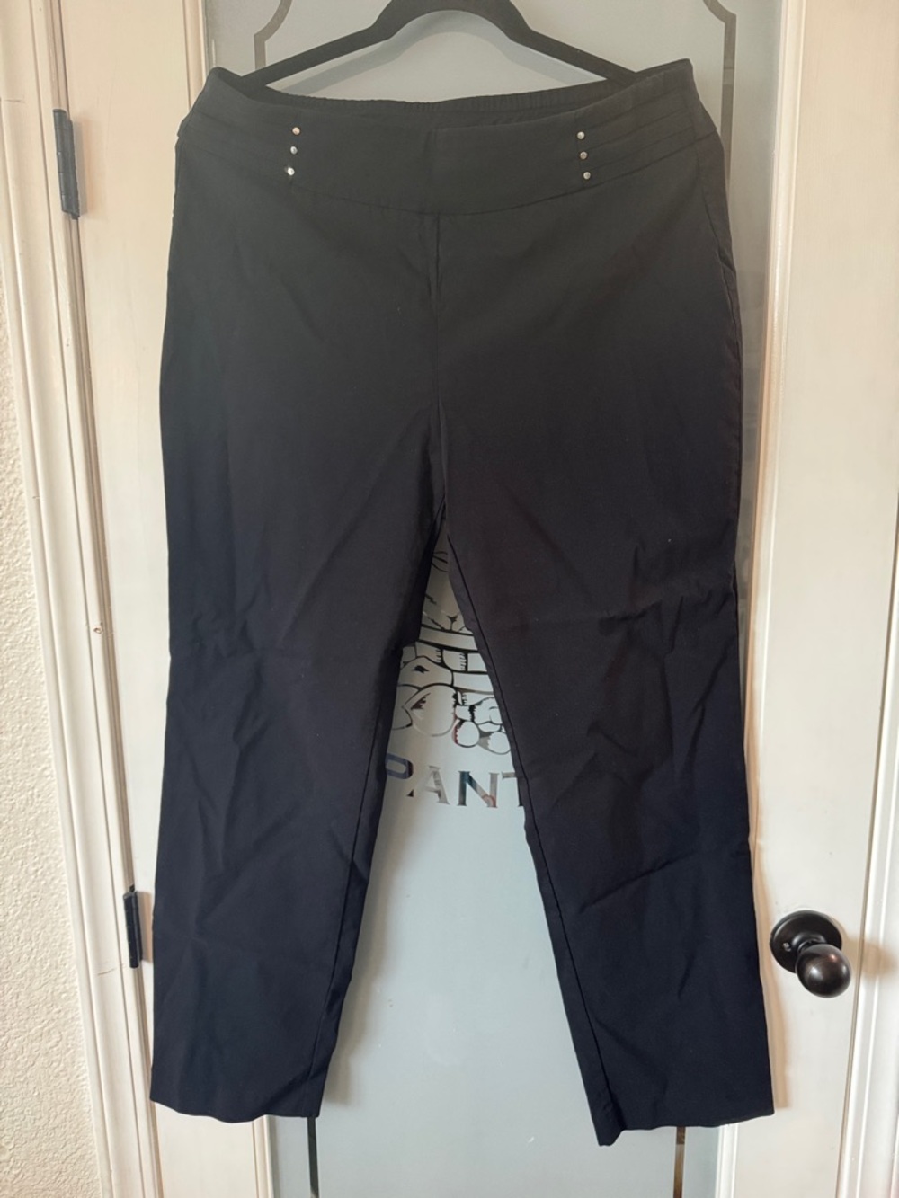 JM Collection Black Pull On Straight Leg Pants